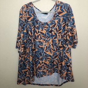 High/low top with orange, blue and brown leaves